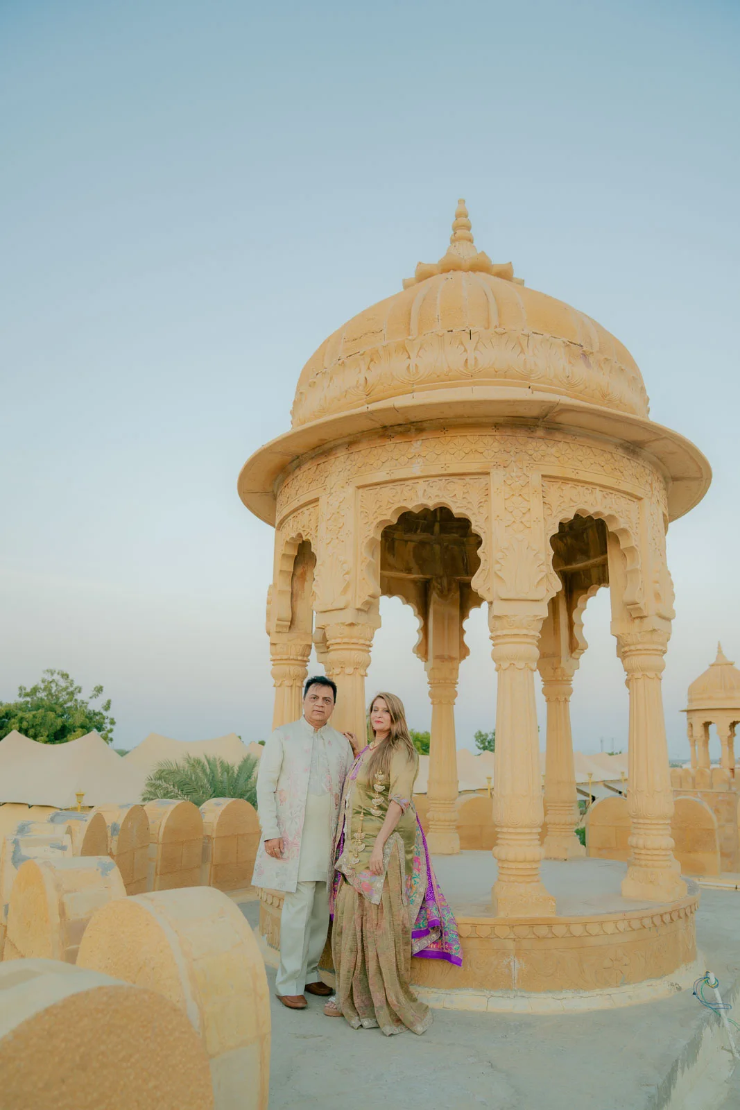 A Bride Beneath the Rajasthani Chhatri