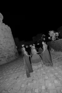 A Cinematic Wedding Moment in Monochrome