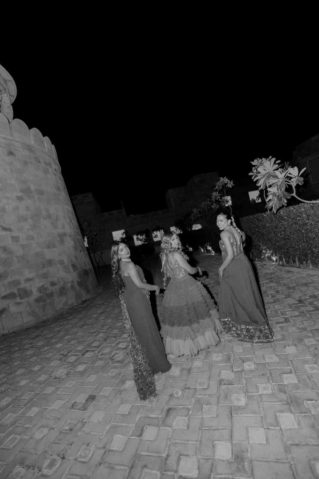A Cinematic Wedding Moment in Monochrome