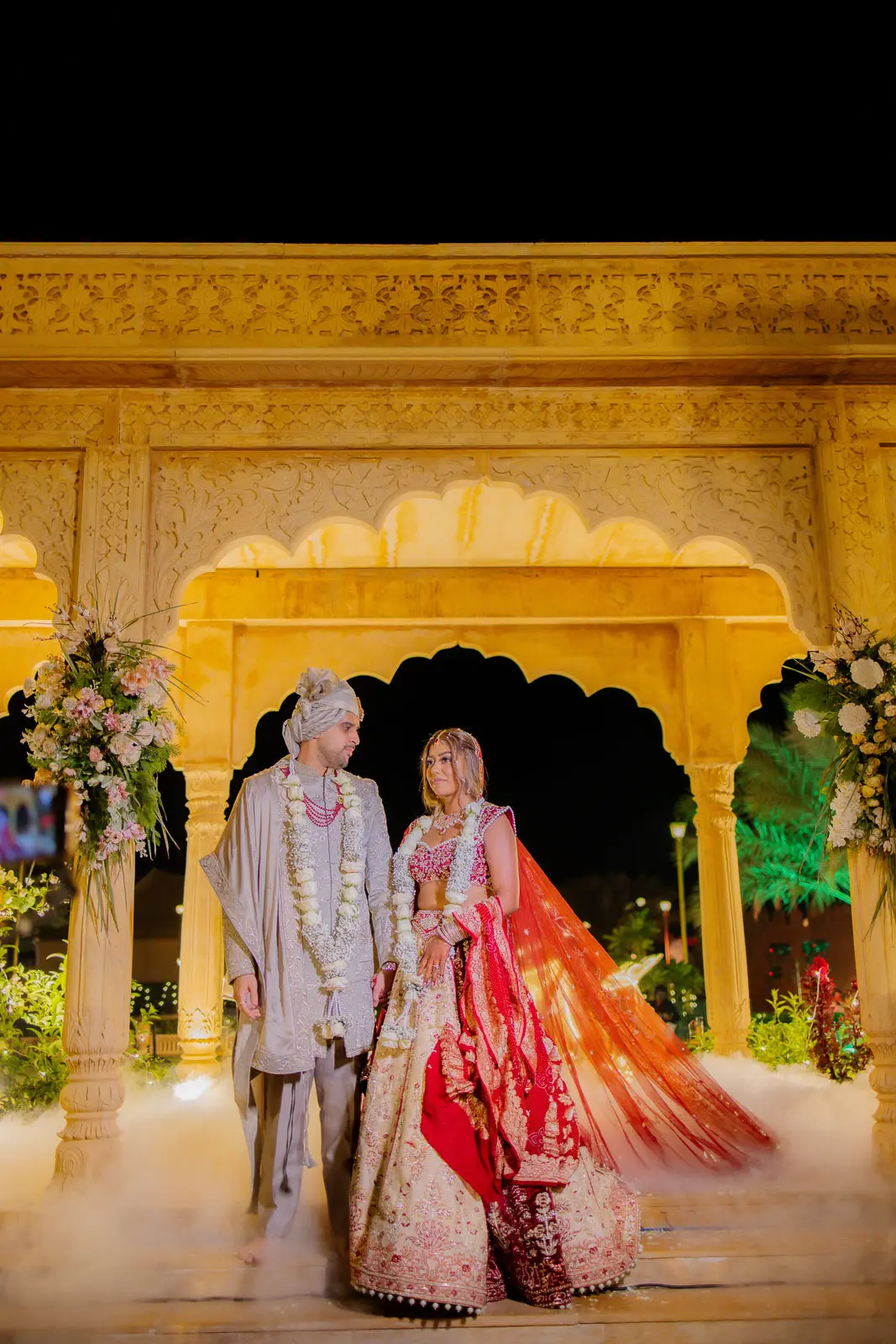 A Grand Wedding Night in Golden Light