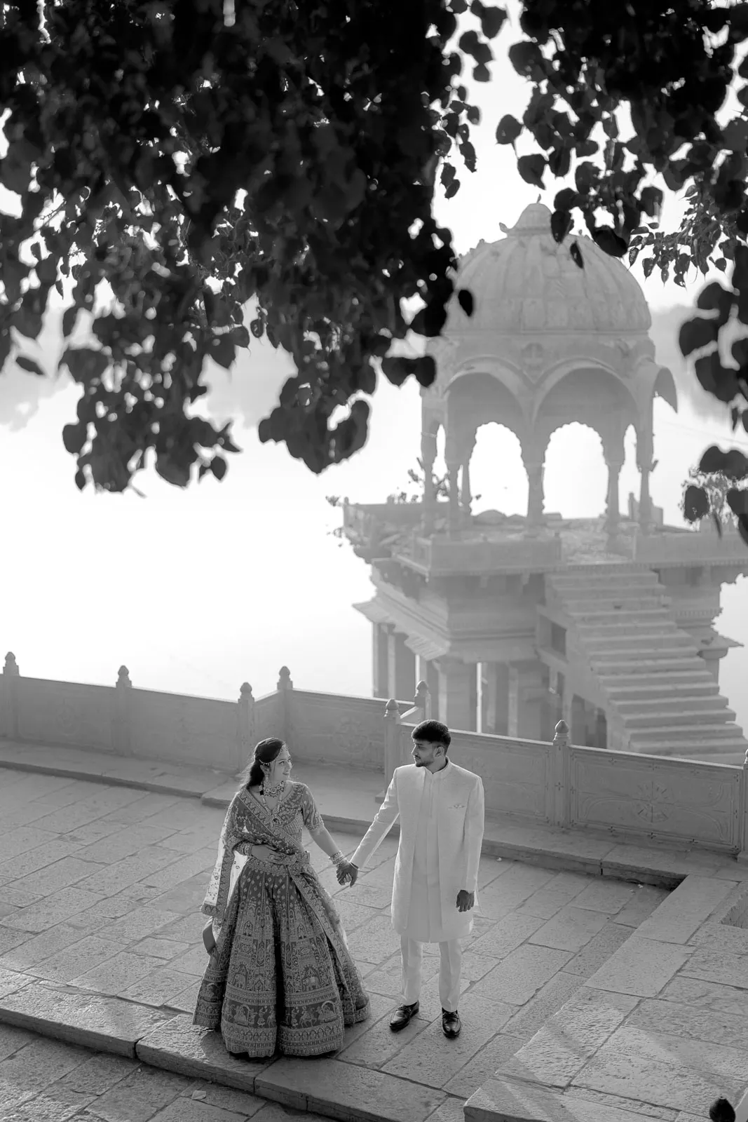 Artistic Black and White Romance in Jaisalmer