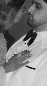 Black and White Bride Portrait
