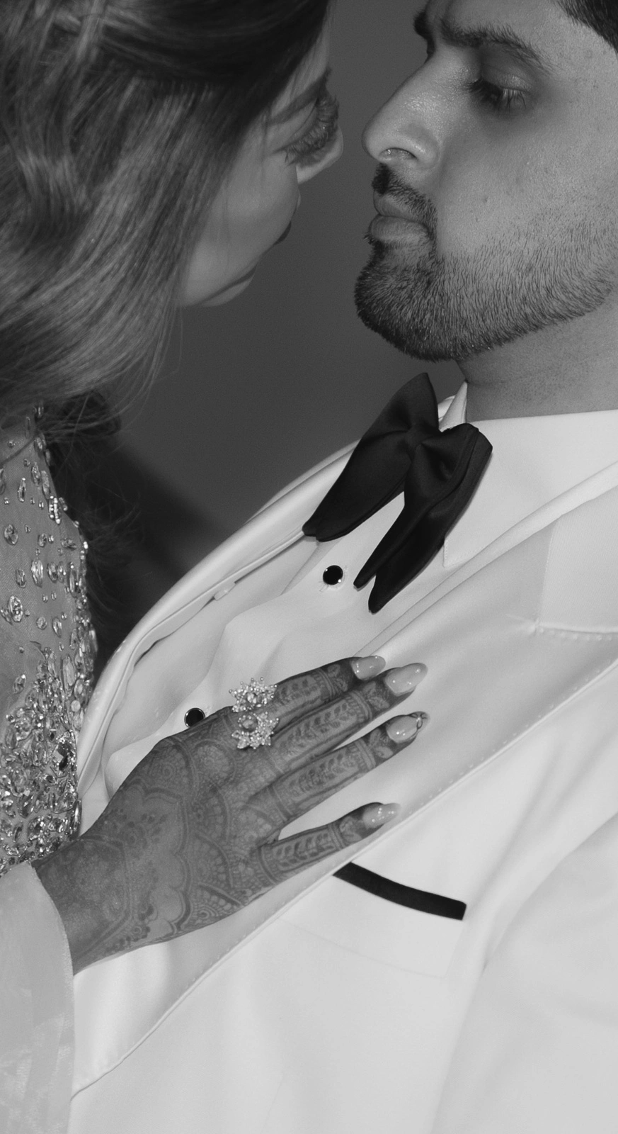 Black and White Bride Portrait