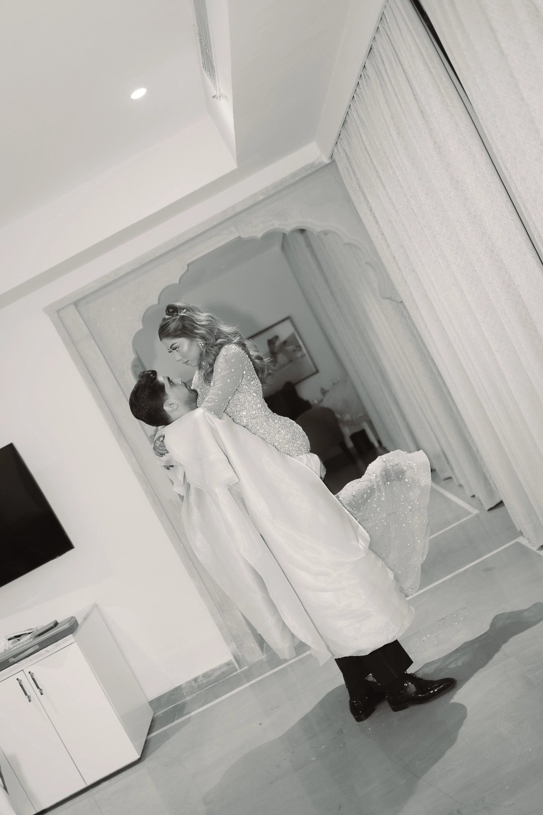 Black and White Detail of the Wedding Ceremony