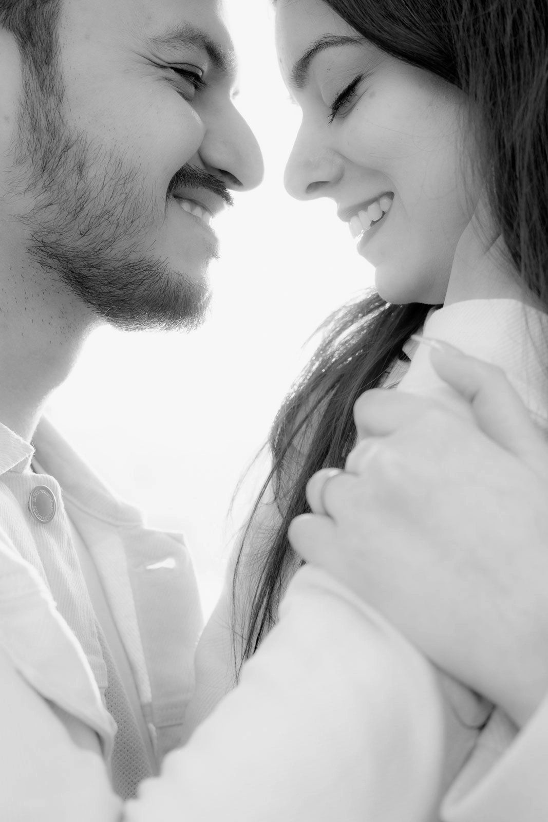 Black and White Intimate Couple Portrait – Udaipur Pre Wedding