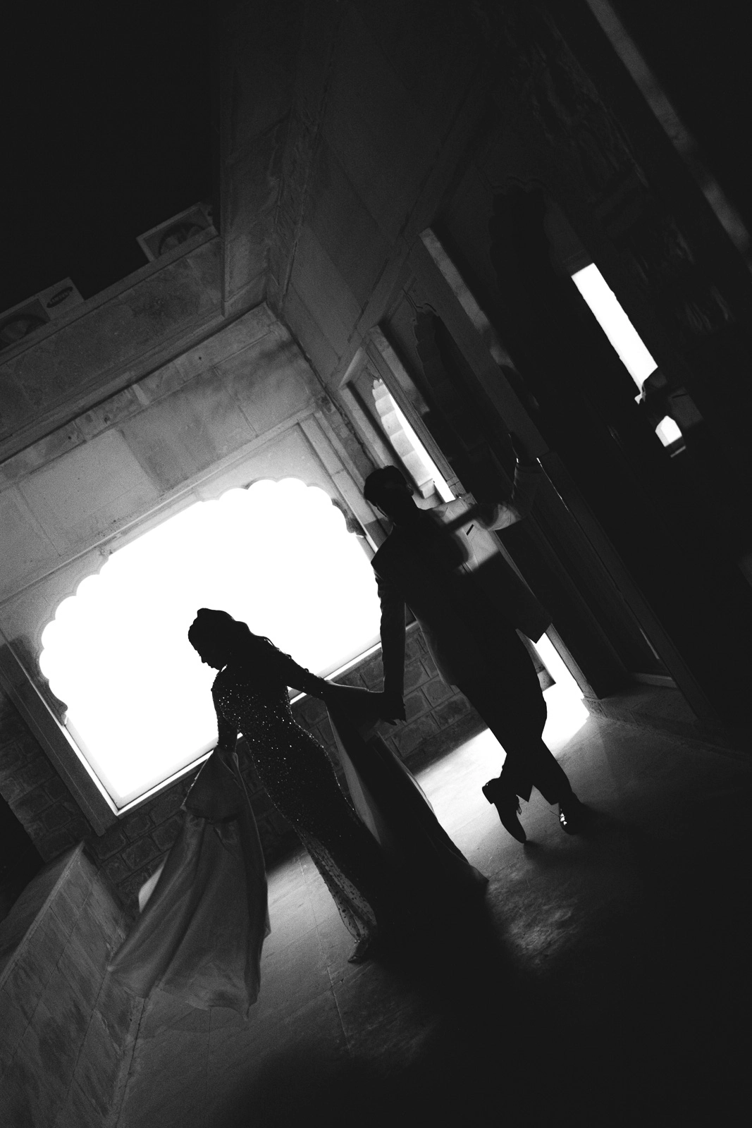Black and White Intimate Couple Portrait
