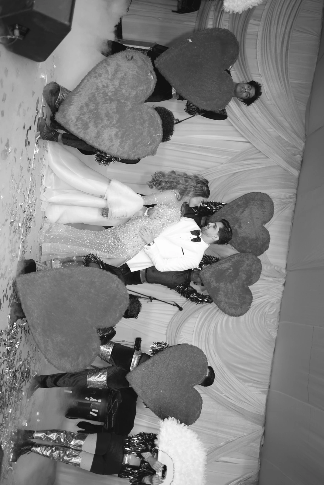 Black and White Wedding Celebration Portrait