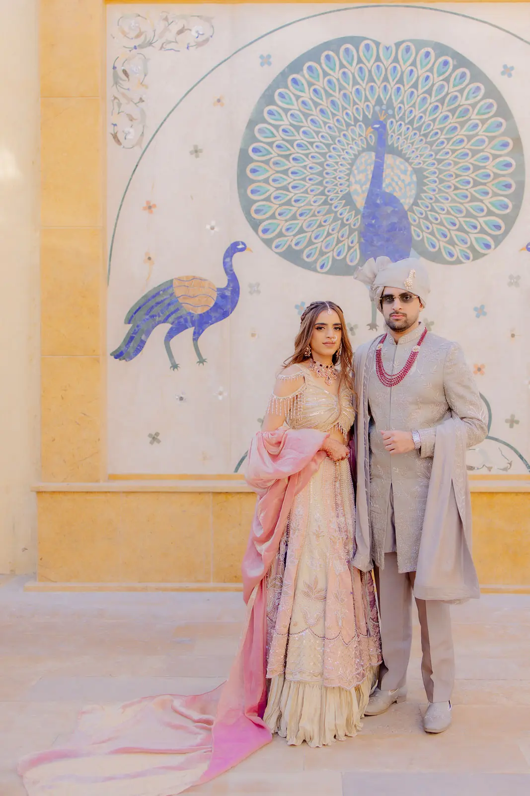 Bridal Elegance Against Rajasthani Architecture