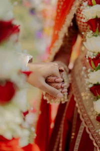 Bridal Jewellery and Red Wedding Outfit Detail