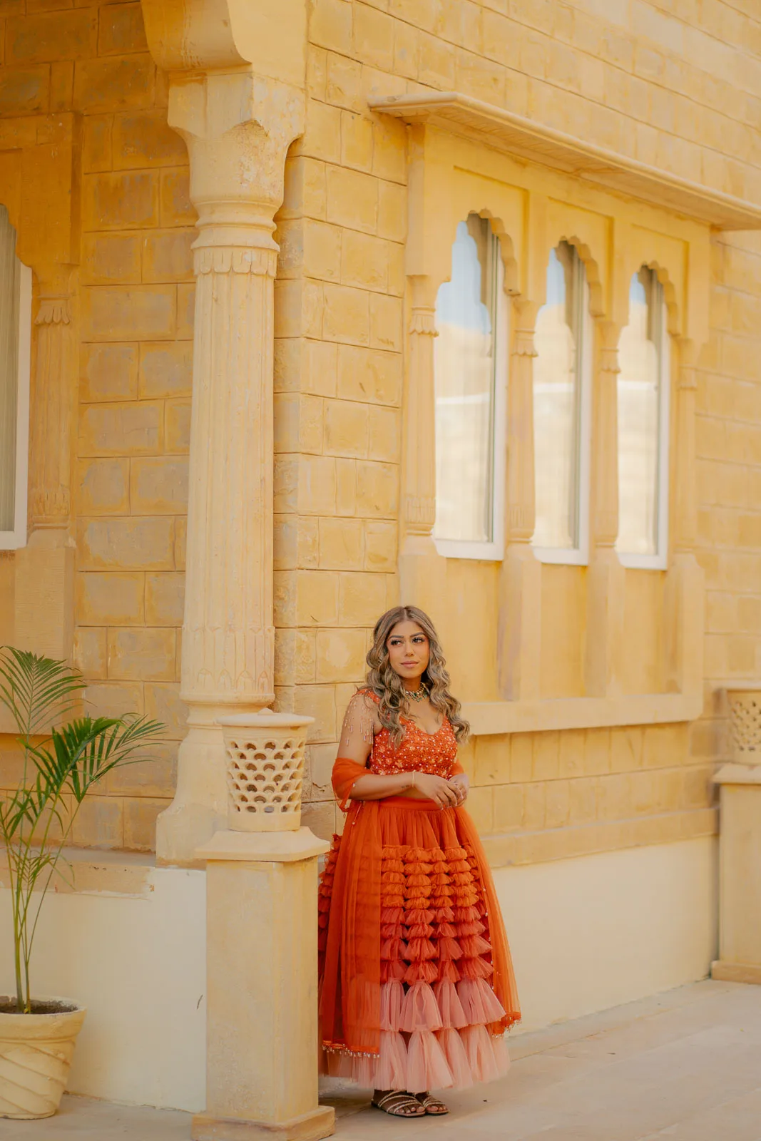 Bride Framed by a Heritage Archway