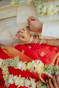 Bride & Groom During Sacred Wedding Ritual
