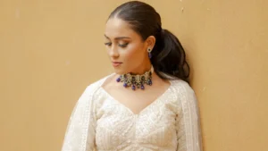 Bride Portrait in Ivory Lehenga