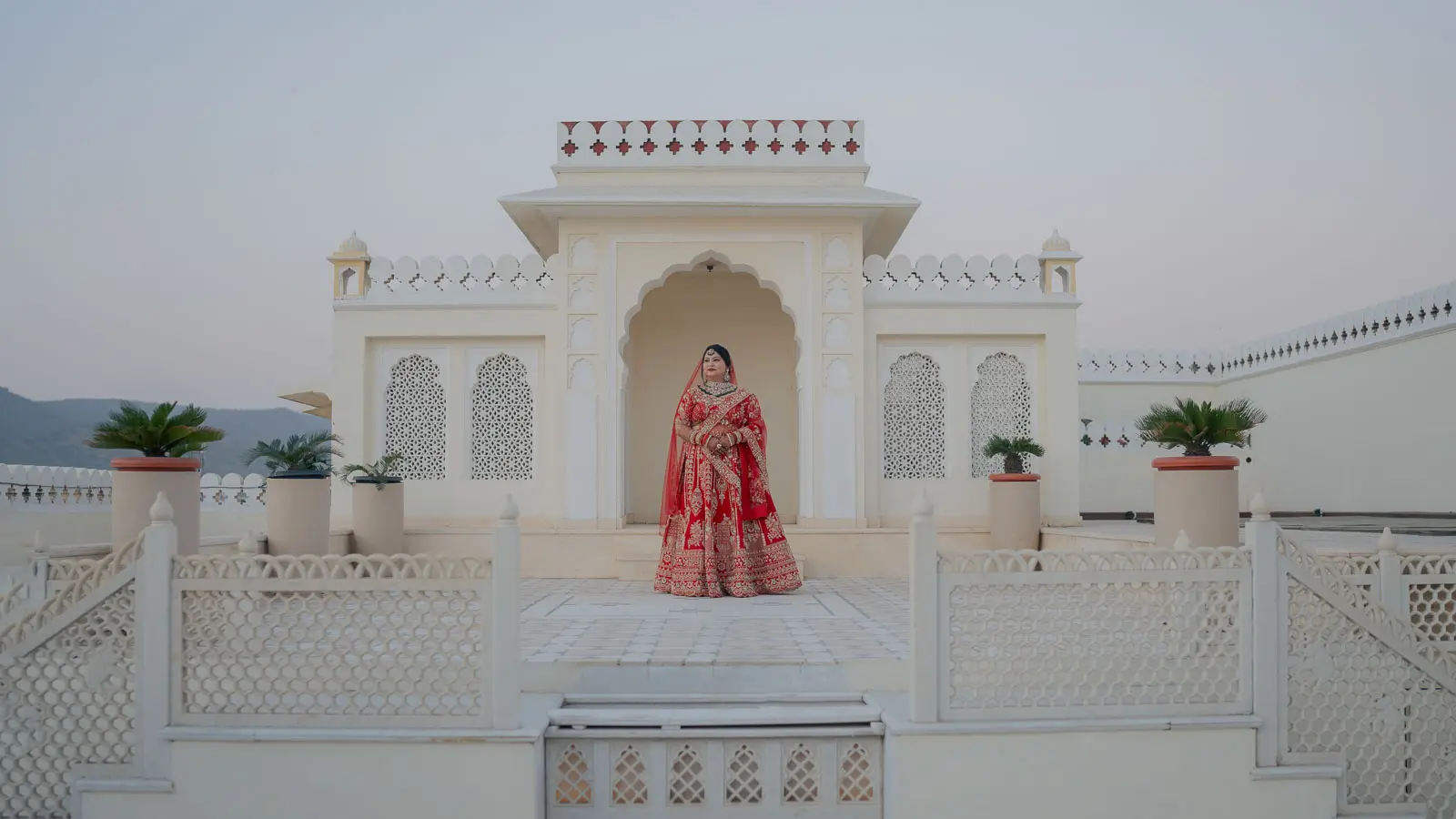 Bride Portrait on a Royal Palace Terrace