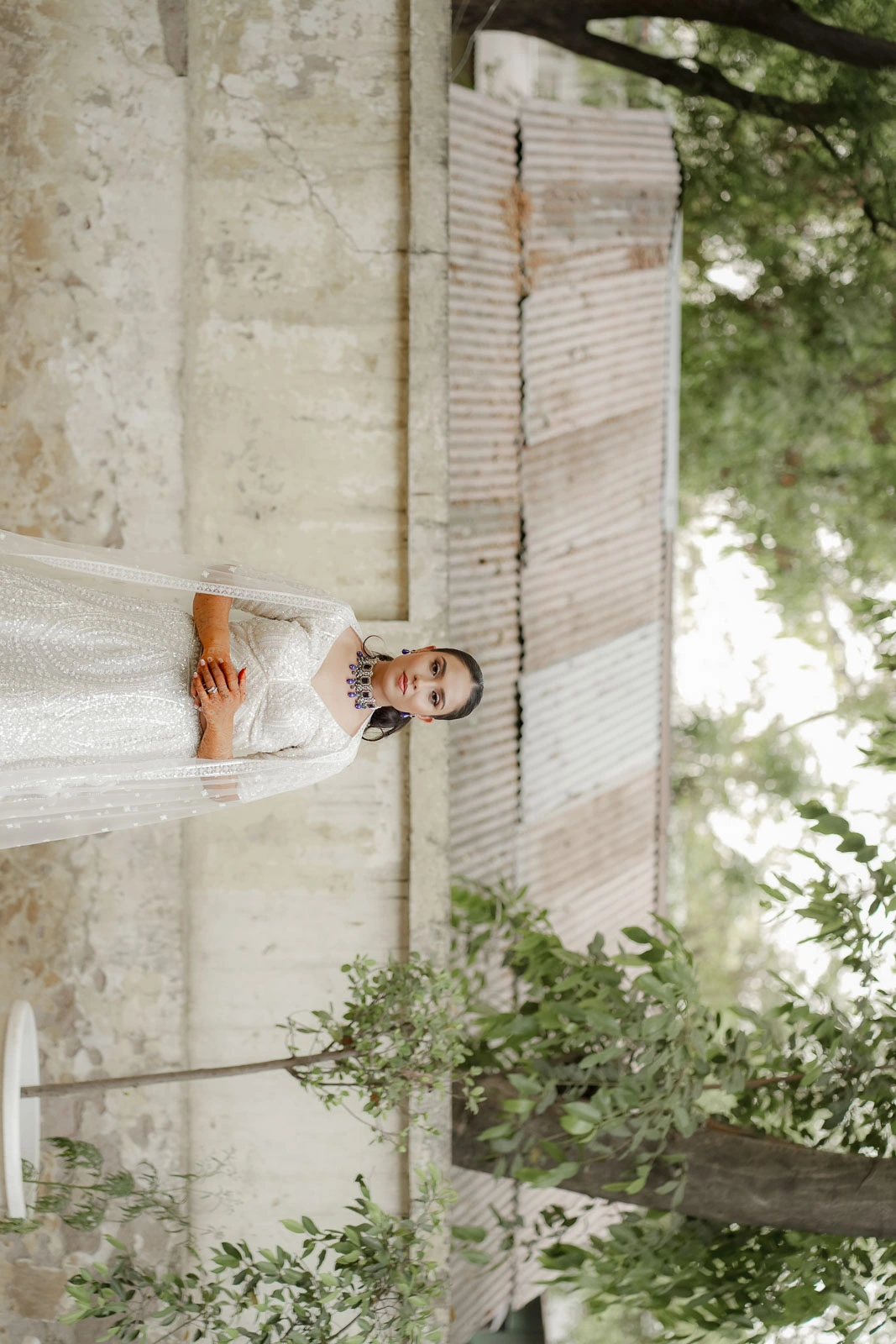Bride Walking Through Heritage Wedding Venue