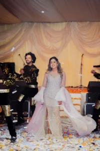 Bride and Groom During a Traditional Wedding Event