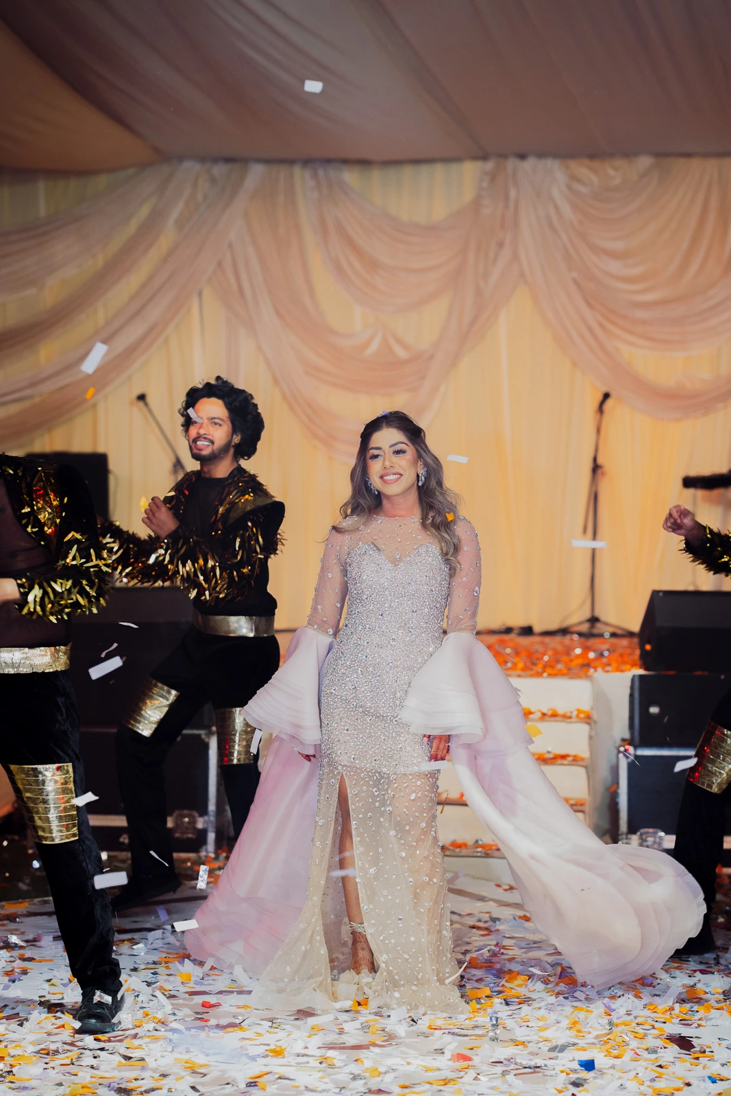Bride and Groom During a Traditional Wedding Event