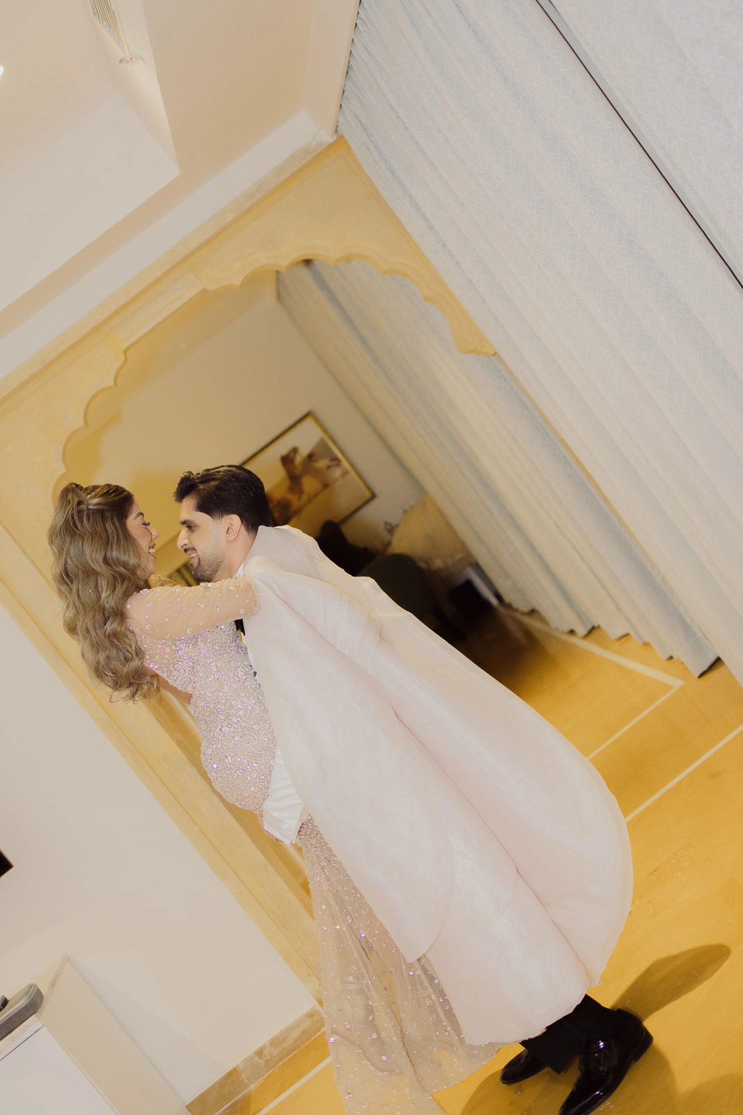 Bride and Groom Portrait in a Heritage Room