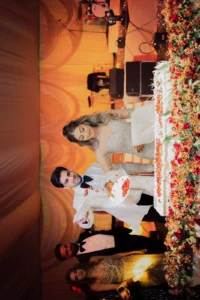 Bride and Groom Seated During the Wedding Celebration