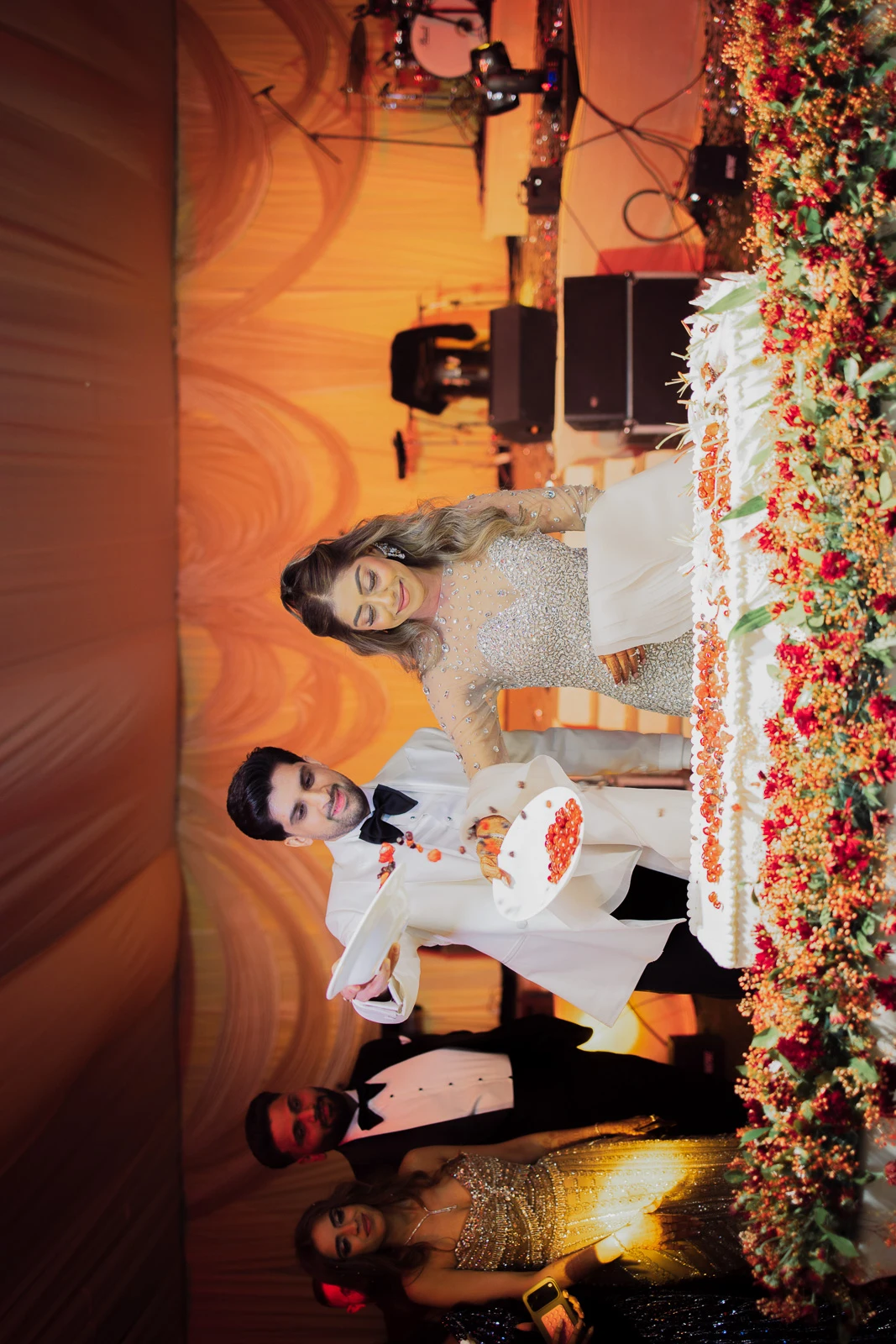 Bride and Groom Seated During the Wedding Celebration