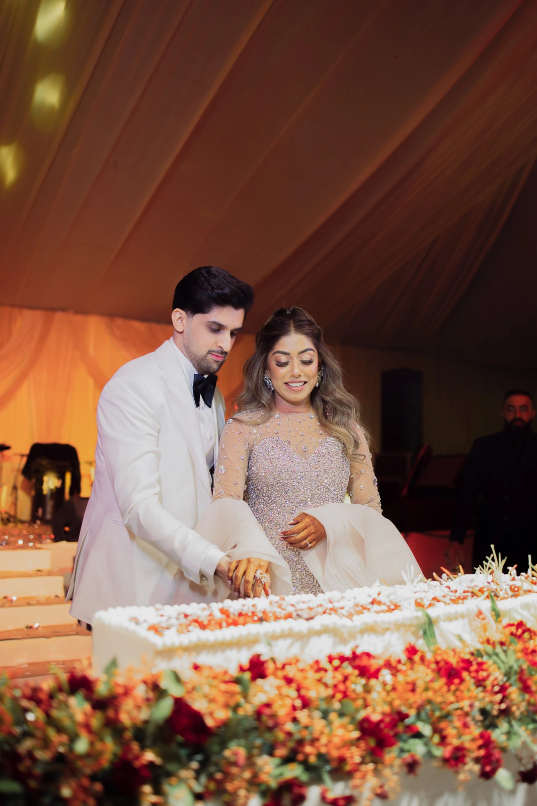 Bride and Groom Seated Together at the Wedding Table