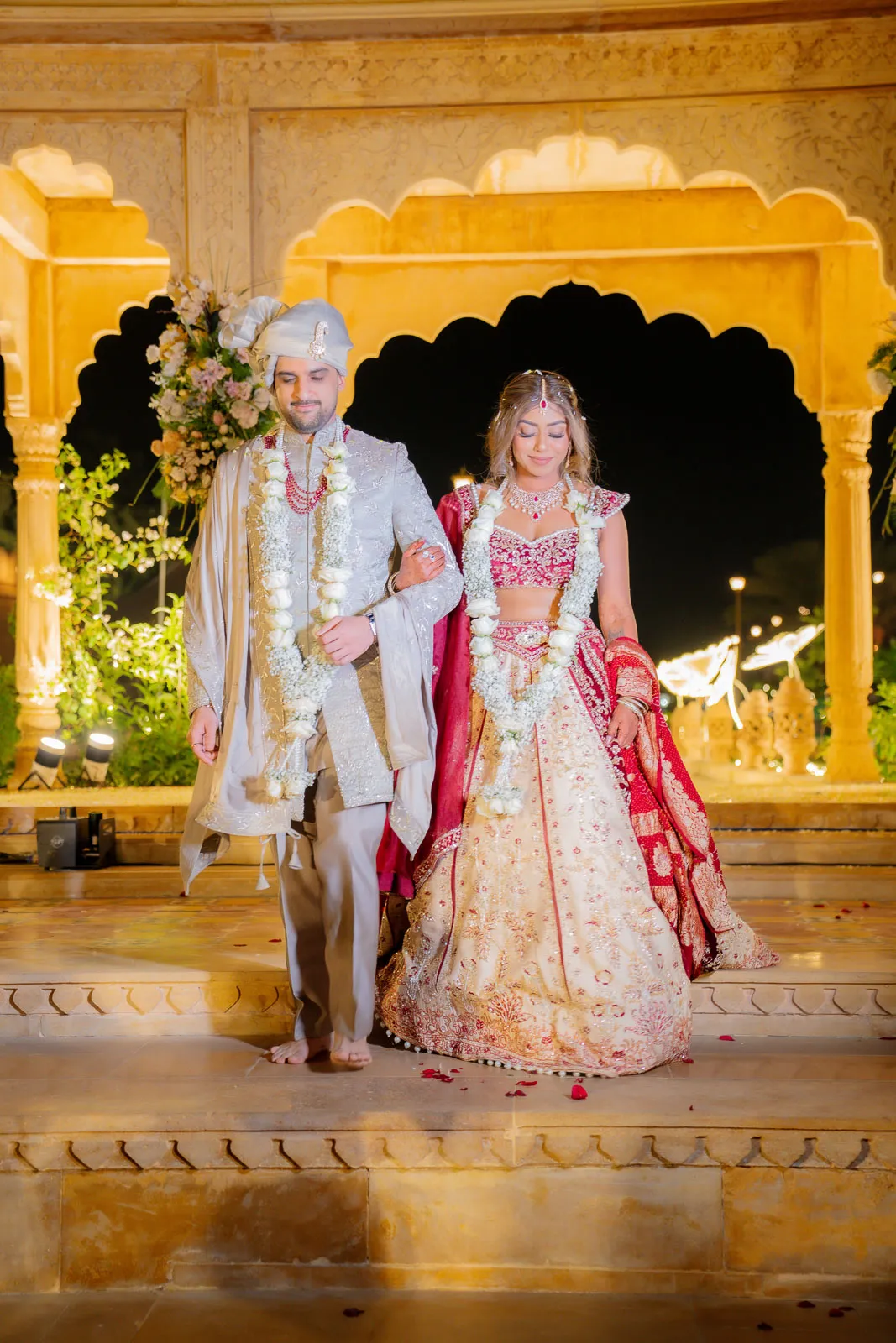 Bride and Groom at a Grand Destination Wedding