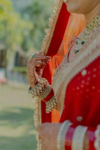 Bride in Red Lehenga With Traditional Bridal Jewellery