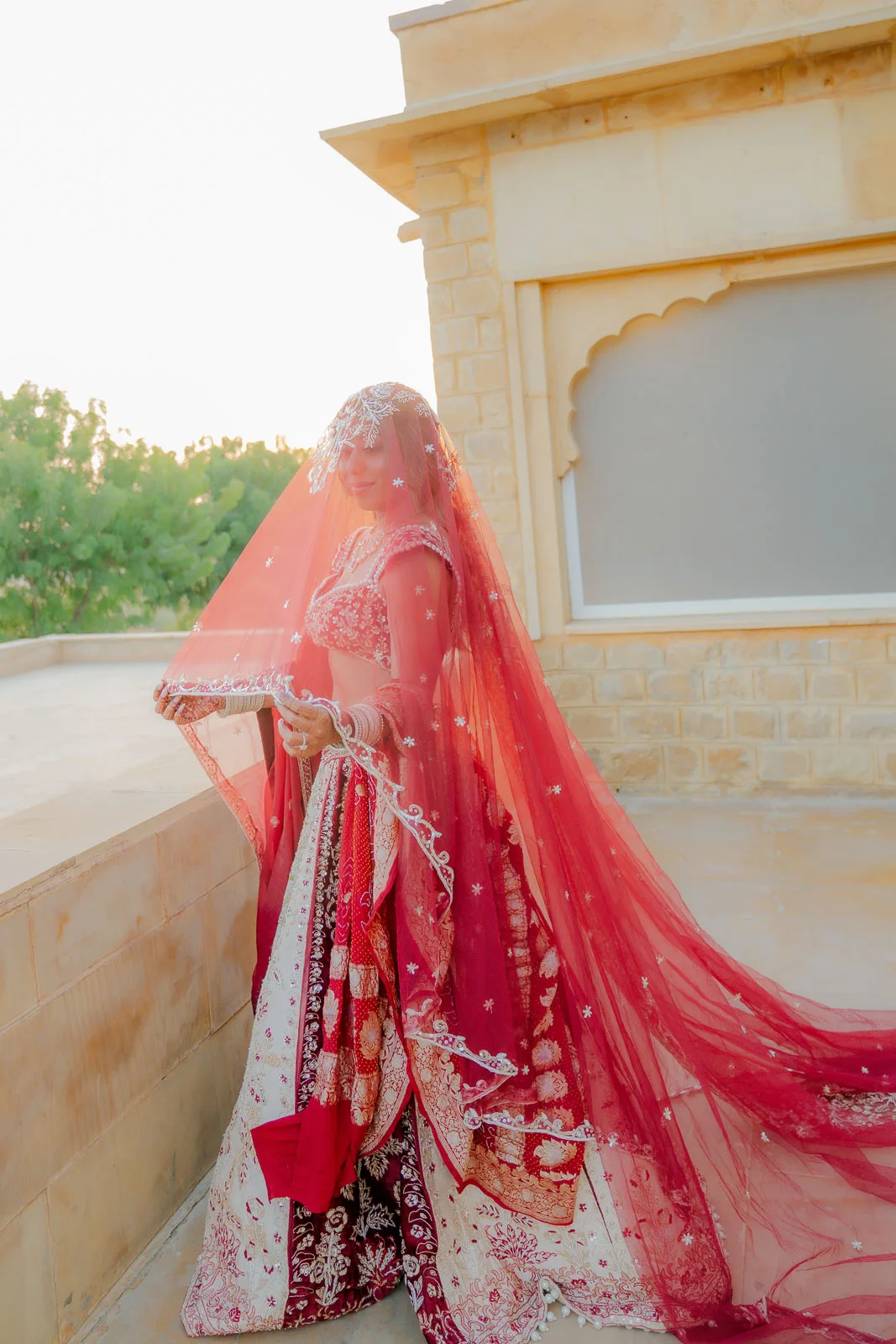 Bride in Red Lehenga