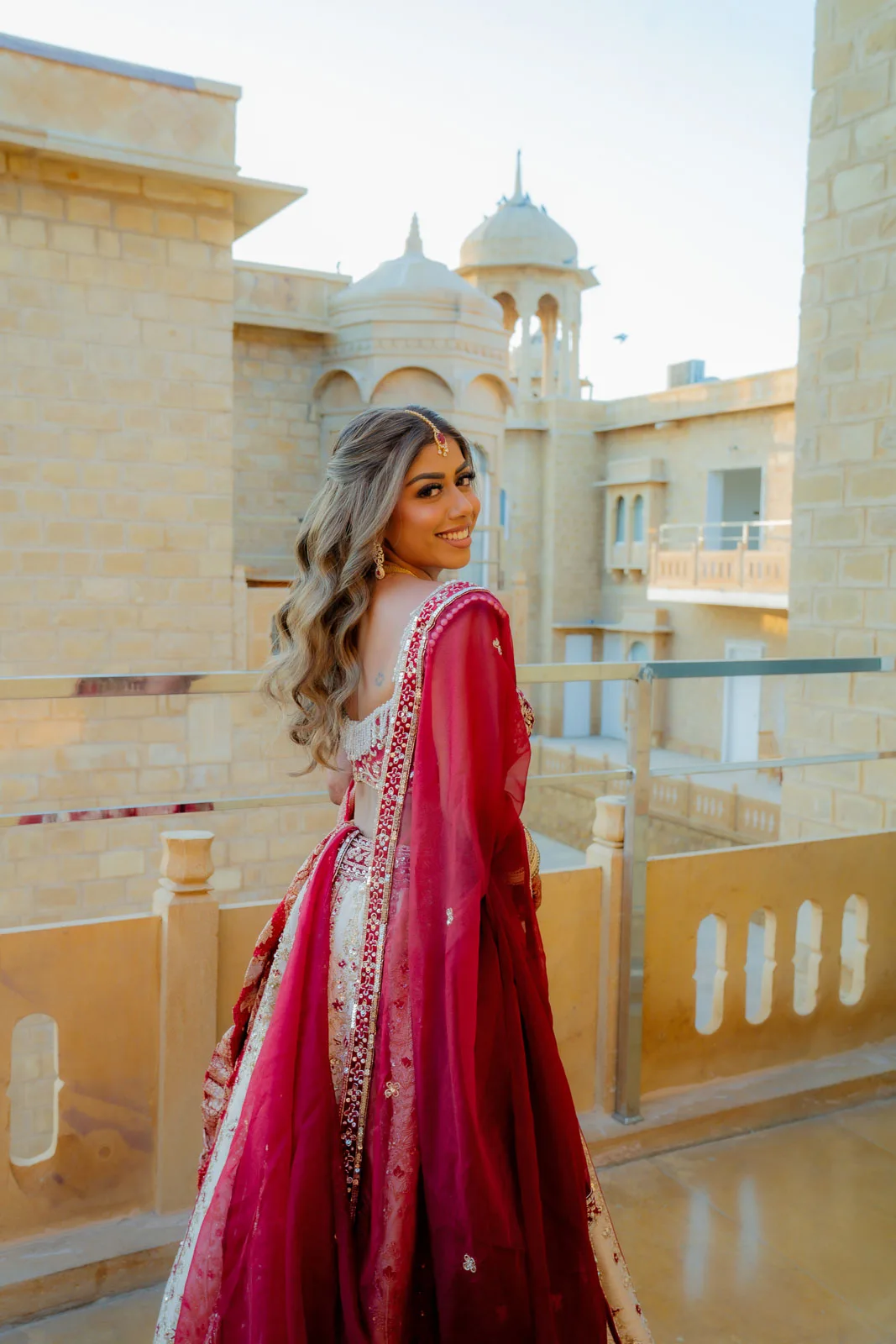 Bride in the Palace Courtyard portrait