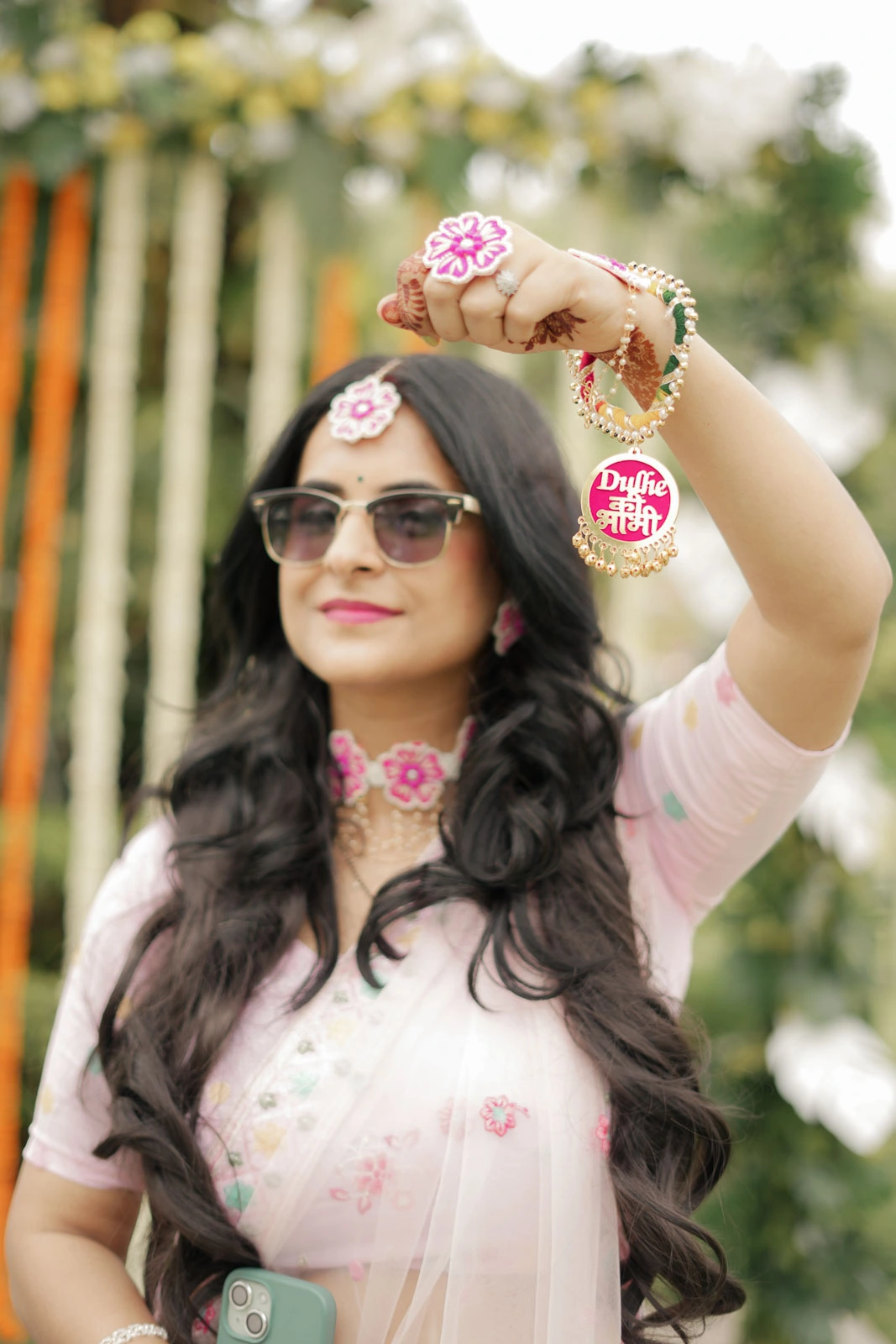 Candid Bride Portrait in Traditional Indian Wedding Attire