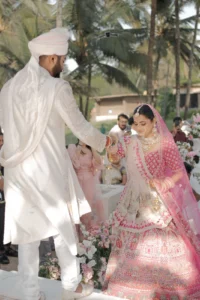 Candid Bride at Outdoor Wedding