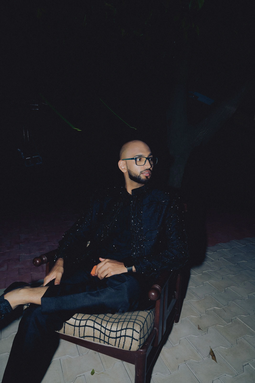 Candid Groom Portrait at Night