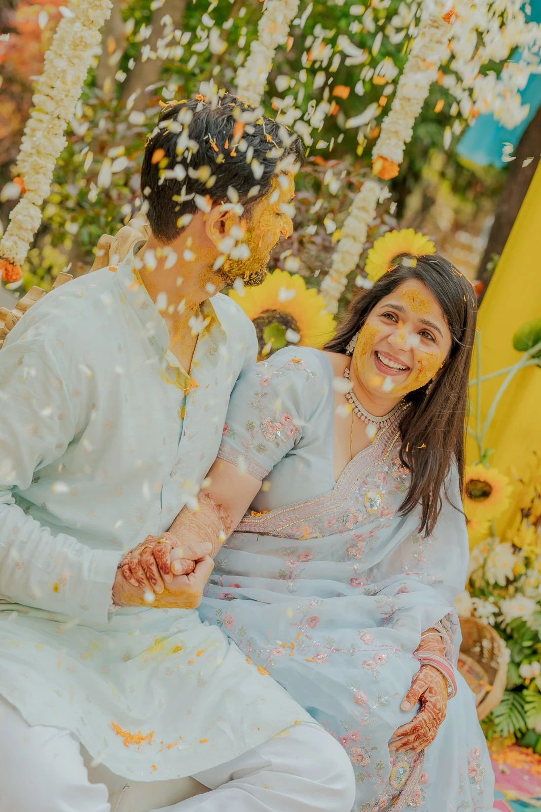 Candid Romantic Moment Beneath the Trees