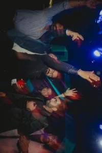 Colorful Wedding Dance Under Night Lights