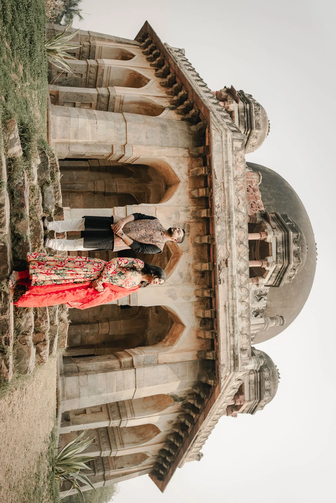 Couple Portrait Framed by Delhi’s Historic Architecture