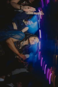Creative Blue Light Wedding Portrait