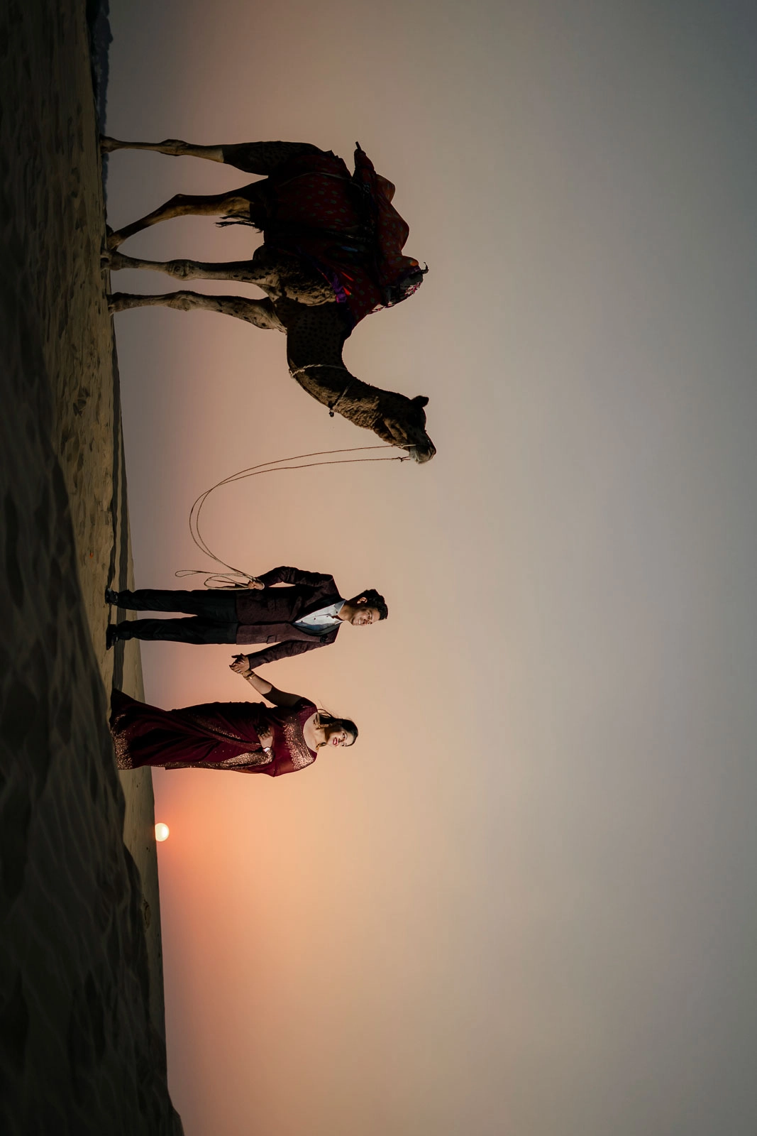 Dramatic Silhouette Couple Portrait in Jaisalmer