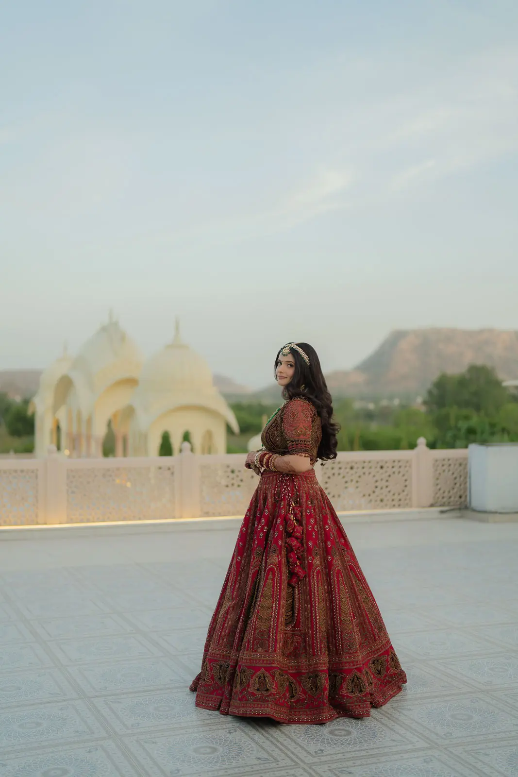 Elegant Bridal Portrait Under Open Sky