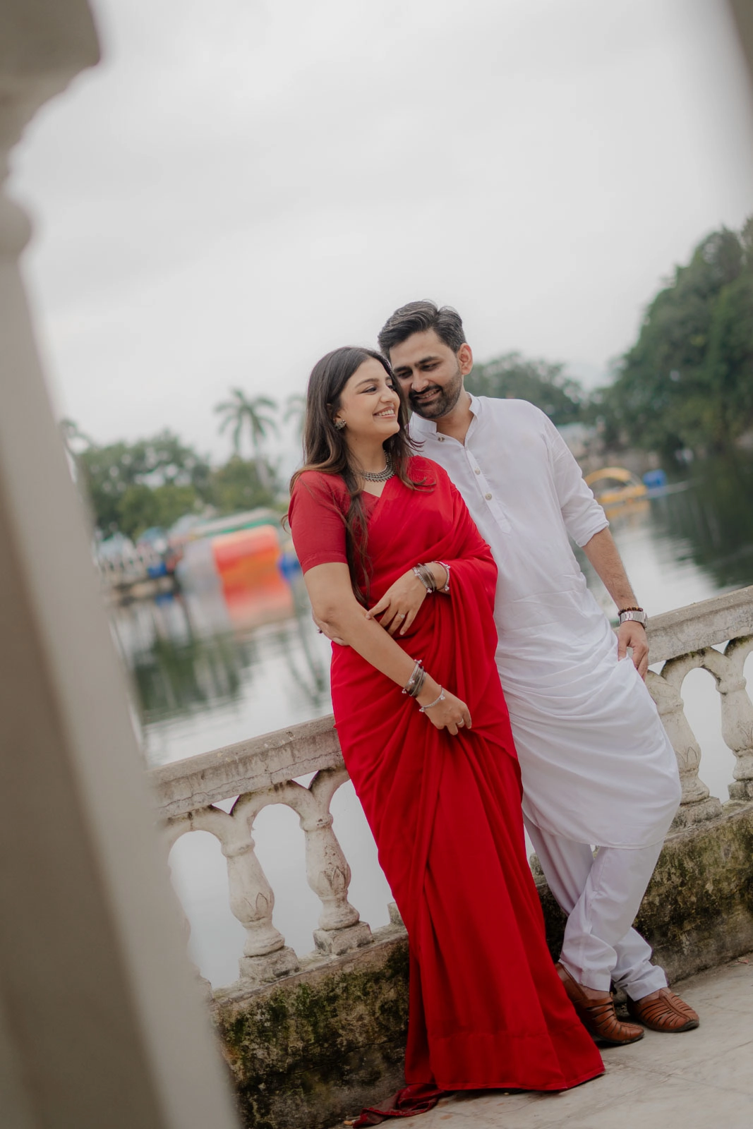 Elegant Bride in Red Dress – Udaipur Pre Wedding Photography