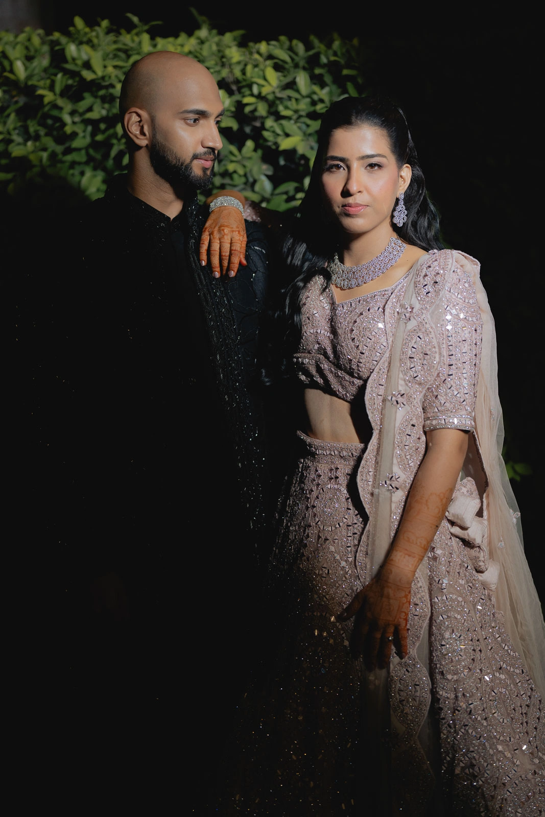 Elegant Couple Portrait After Sunset