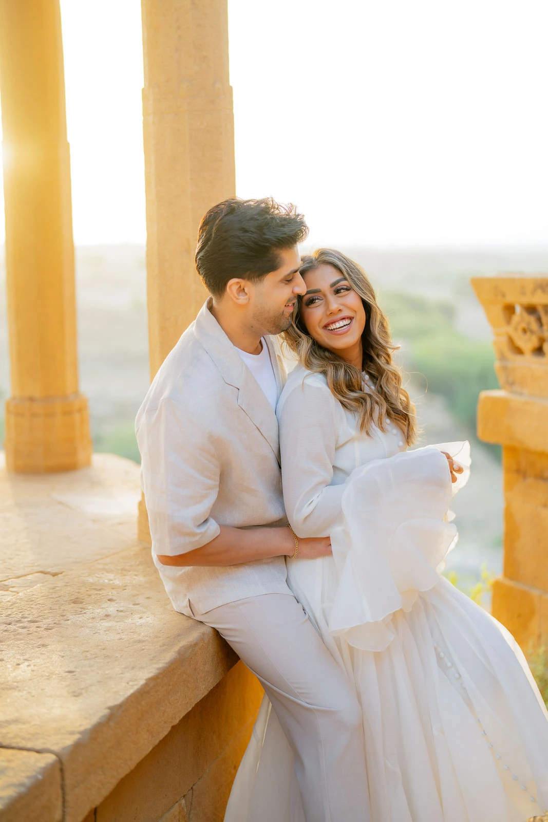 Elegant Couple Portrait in Jaisalmer’s Golden City