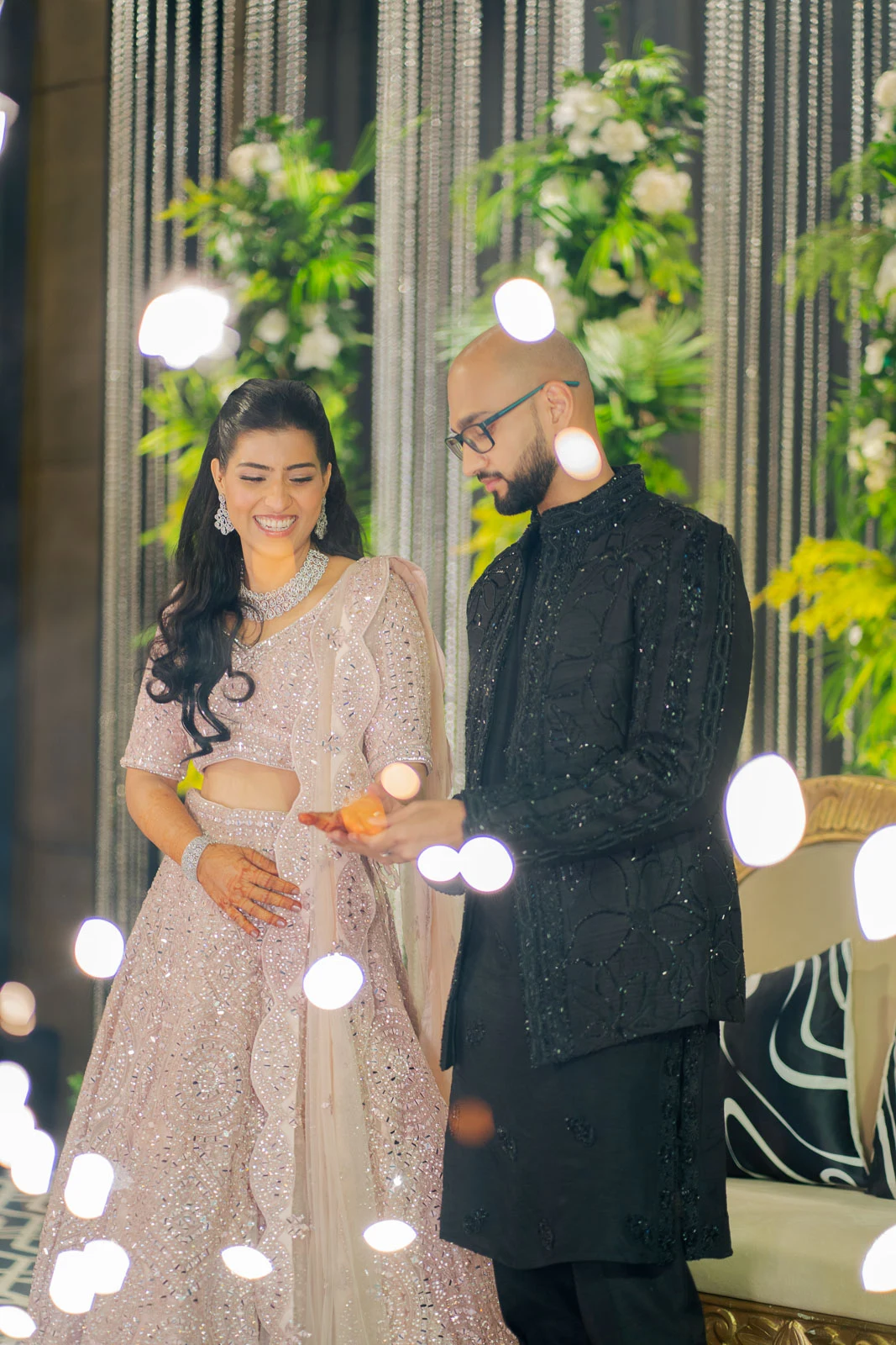 Elegant Couple Portrait with Family