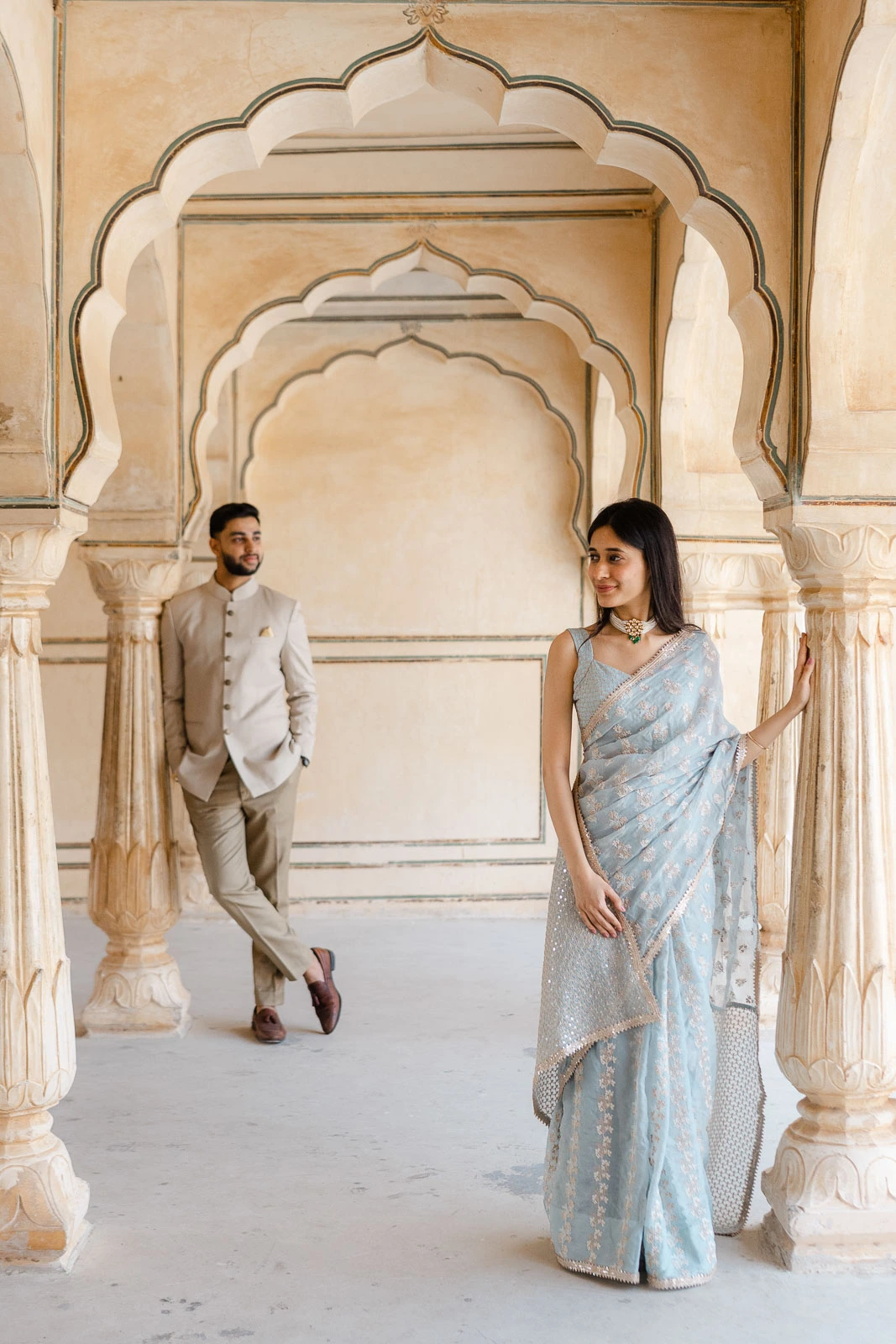 Elegant Jaipur Archway Prewedding Photography