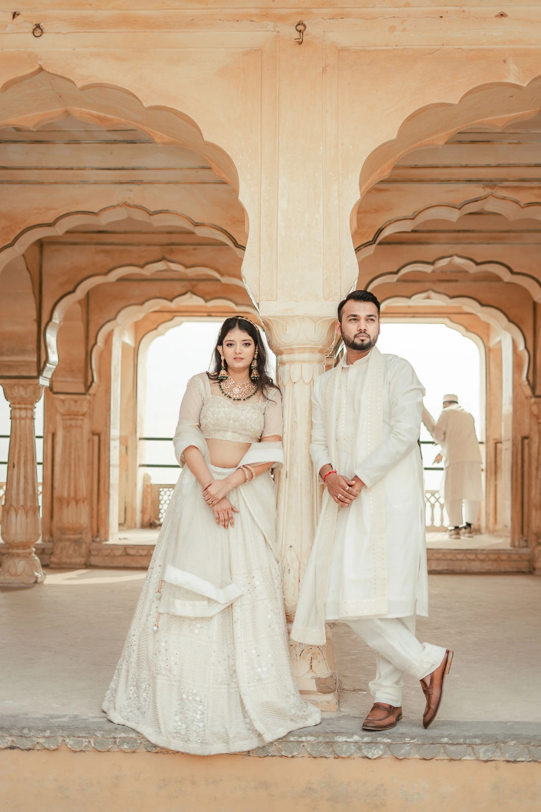 Elegant Jaipur Palace Pre-wedding Couple Portrait