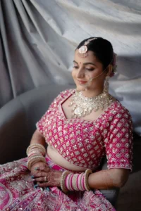 Elegant Pink Bridal Portrait in Goa