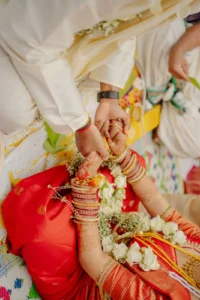 Elegant Wedding Ritual Details in Red & Gold