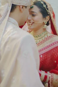 Emotional Bride and Groom Close-Up Portrait