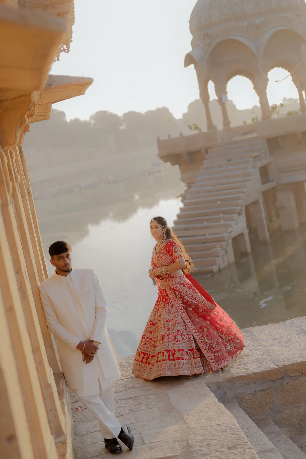 Flowing Dress Romance at a Jaisalmer Heritage Venue