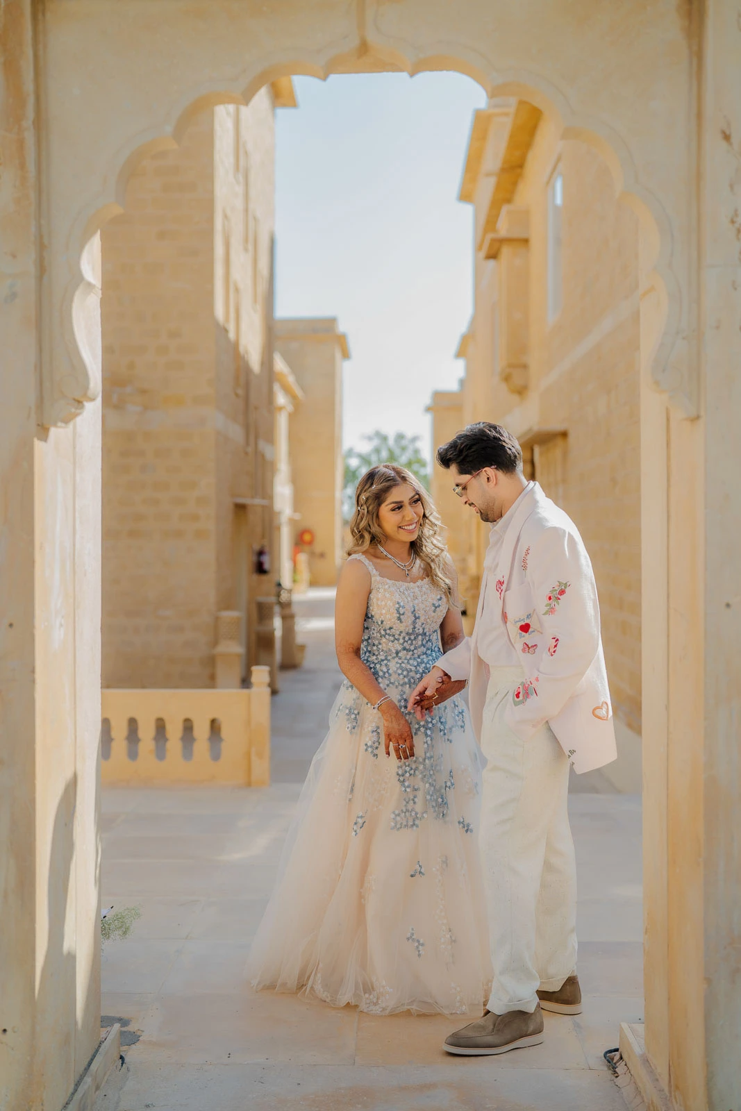 Golden Hour Bride Portrait at Jaisalmer Wedding