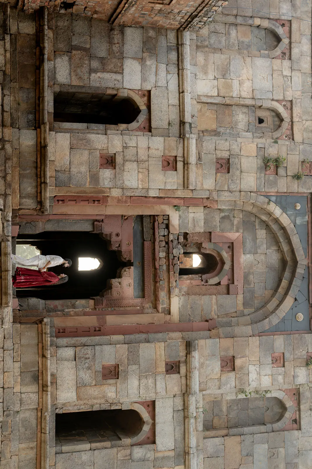 Grand Architectural Frame for a Delhi Pre-Wedding