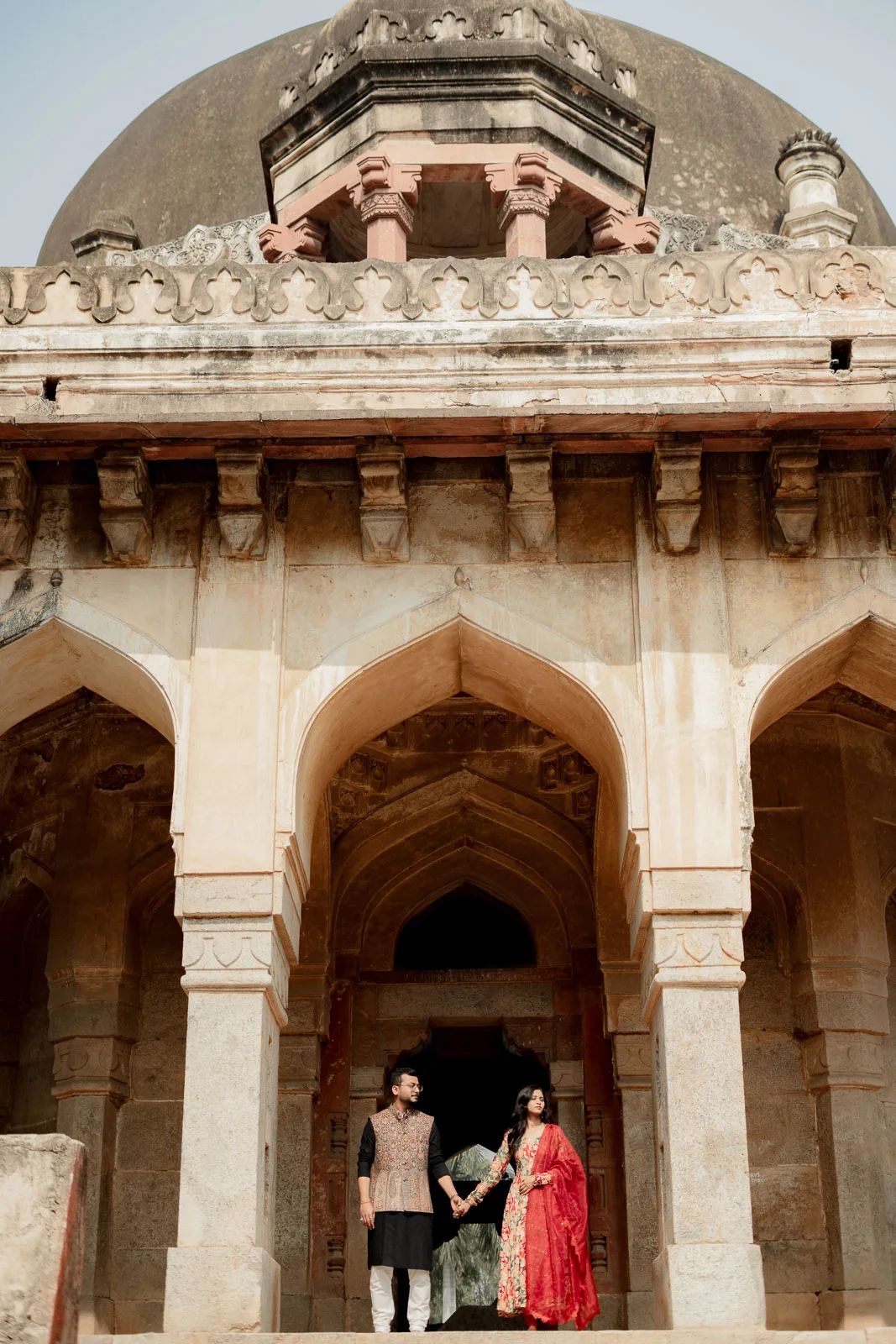 Grand Delhi Heritage Architecture Pre-Wedding Portrait